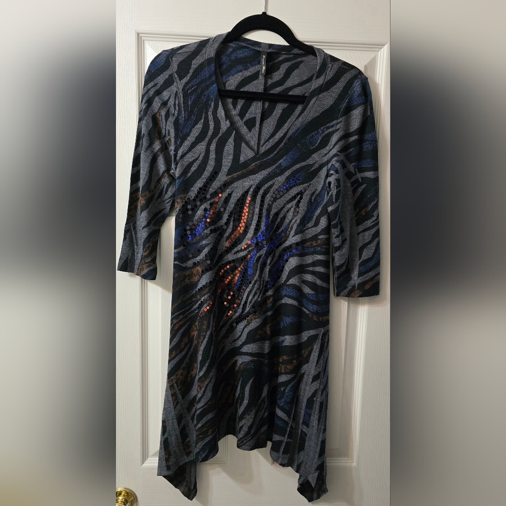 Emma Rose Heather Gray Knit Dress, Size M